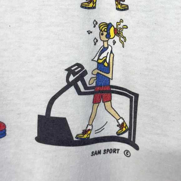 Vtg Health Club Aerobics Exercise Yoga Gym Sam Sport Jerzees Tag Adult XL GUC - Picture 3 of 10